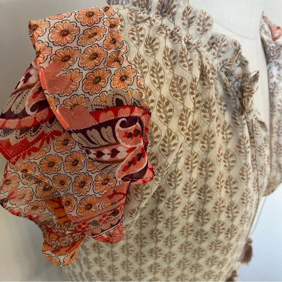 Misa Los Angeles flutter sleeve pattern mix top 17927 - Picture 7 of 12